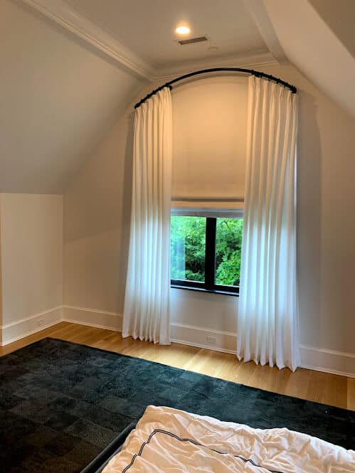 arched rod drape